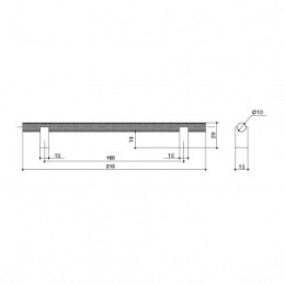 Ручка-скоба CITTERIO GIULIO 160 ММ (8 1168.0160.0911) платина Bar