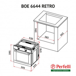 Духовка Perfelli BOE 6644 BL RETRO
