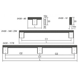 Ручка-скоба VIEFE 160 ММ (0430.160.L.24) нержавіюча сталь Graf Mini